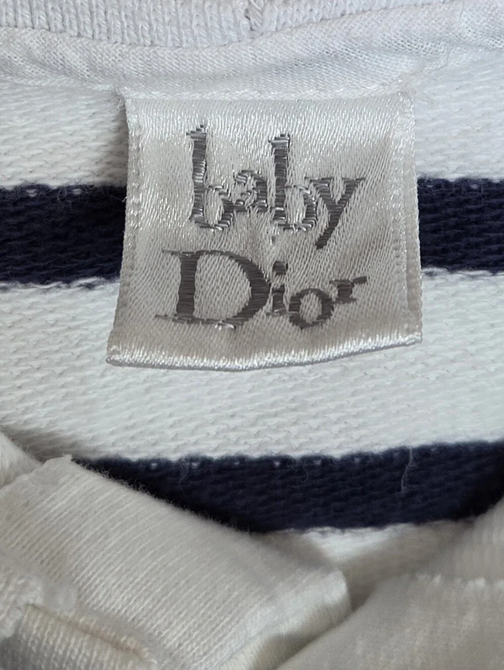 VTG Baby Dior Striped Faux Layered Cardigan Set 18M